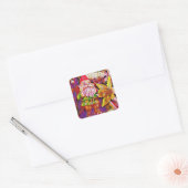 Colorful Garden Gnome Vierkante Sticker (Envelop)