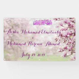 Colorful Garden Islamic Muslim Weduwbanner Spandoek