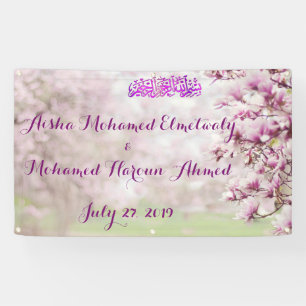 Colorful Garden Islamic Muslim Weduwbanner Spandoek