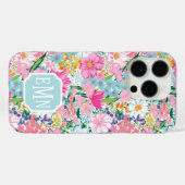 Colorful Garden Monogrammed Case-Mate iPhone Case (Achterkant (horizontaal))