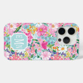 Colorful Garden Monogrammed Case-Mate iPhone Case (Achterkant (horizontaal))