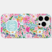 Colorful Garden Monogrammed Case-Mate iPhone Case (Achterkant (horizontaal))