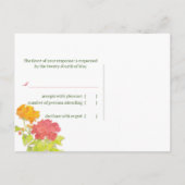 Colorful Garden Peony Wedding RSVP Uitnodiging Briefkaart (Achterkant)