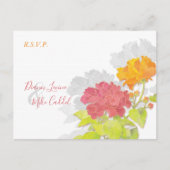 Colorful Garden Peony Wedding RSVP Uitnodiging Briefkaart (Voorkant)