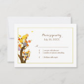 Colorful Garden Trees Wedding RSVP Kaart (Voorkant)