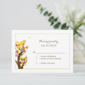 Colorful Garden Trees Wedding RSVP Kaart (Staand voorkant)