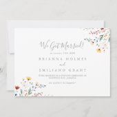 Colorful Garden Wildflower Elopement Aankondiging (Voorkant)
