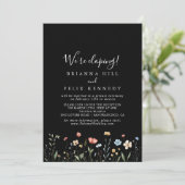 Colorful Garden wildflower Elopement Reception Kaart (Staand voorkant)