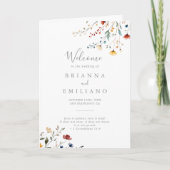 Colorful Garden wildflower Folded Wedding Programma (Voorkant)
