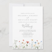 Colorful Garden wildflower Front & Back Wedding Kaart (Voorkant)