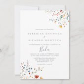 Colorful Garden wildflower Spanish Wedding Kaart (Voorkant)