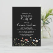 Colorful Garden wildflower Wedding Breakfast Kaart (Staand voorkant)