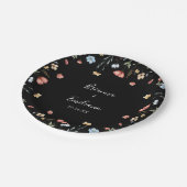 Colorful Garden Wildflower Wedding Cake Papieren Bordje (Gekanteld)