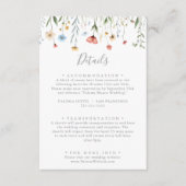 Colorful Garden wildflower Wedding Details Informatiekaartje (Voorkant)