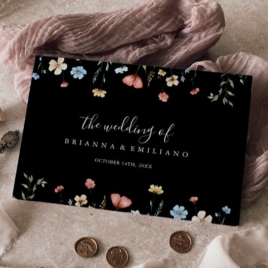 Colorful Garden Wildflower Wedding Gastenboek
