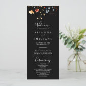 Colorful Garden wildflower Wedding Program Programmakaart (Staand voorkant)