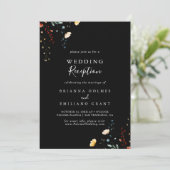 Colorful Garden wildflower Wedding Reception Kaart (Staand voorkant)