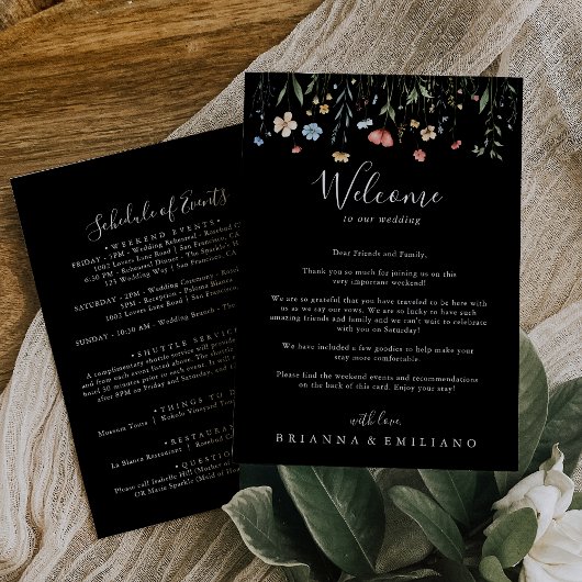 Colorful Garden Wildflower Wedding Welcome Letter