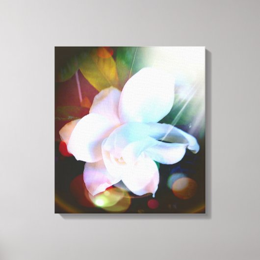 Colorful Gardenia Floral Digital Art Canvas Afdruk (Voorkant)