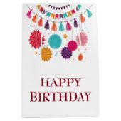 Colorful Garlands Birthday Gift Bag Medium Cadeauzakje (Voorkant)