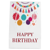 Colorful Garlands Birthday Gift Bag Medium Cadeauzakje (Achterkant)