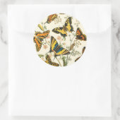 Colorful Gathering of Butterflies and Caterpillars Ronde Sticker (Tas)