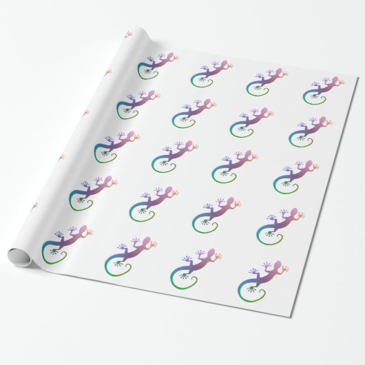 Colorful Gecko Cadeaupapier (Uitgerold)