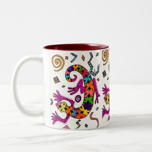 Colorful Gecko Cup Tweekleurige Koffiemok (Links)