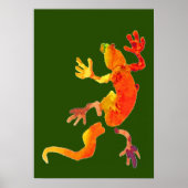Colorful gecko eco-green waterverf illustratie poster (Voorkant)