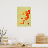 Colorful gecko waterverf illustratie poster (Keuken)
