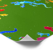 Colorful geckos natuur waterverf illustratie poster (Hoek)