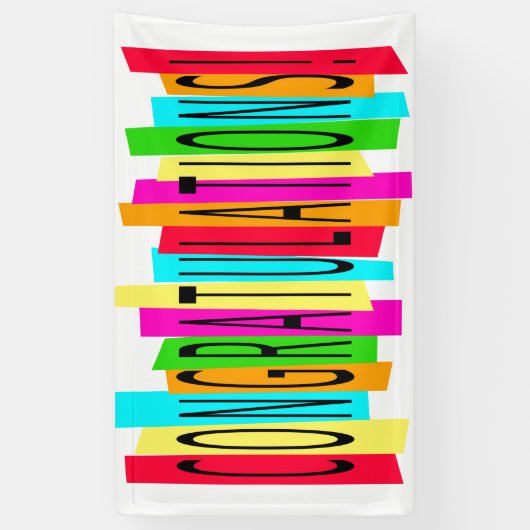 Colorful Gefeliciteerd banner (Verticaal)