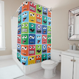 Colorful Gekke Monster Face Monsters Pattern Kinde Douchegordijn