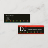 COLORFUL GEM STONES BLACK WHITE RED MONOGRAM, MINI VISITEKAARTJE (Voorkant / Achterkant)