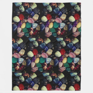 Colorful Gem Stones Fleece Blanket Deken