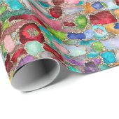 Colorful Gemstone Crystal Cluster Strings Cadeaupapier (Rol Hoek)