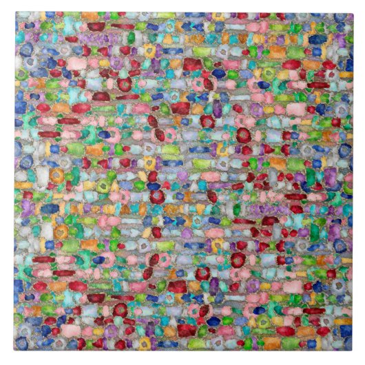 Colorful Gemstone Crystal Cluster Strings Tegeltje (Voorkant)