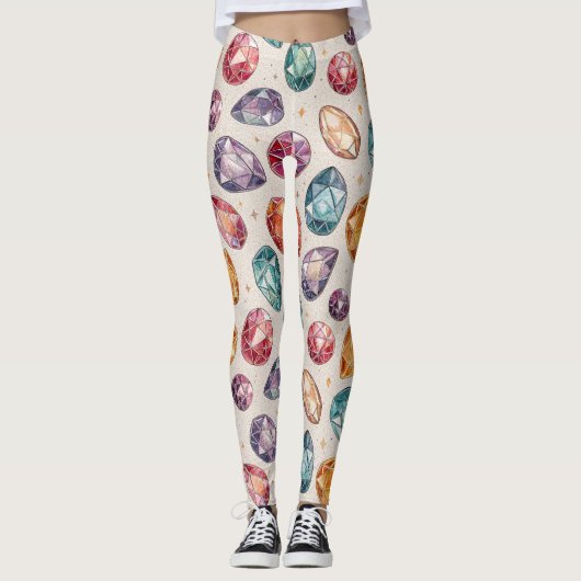 Colorful Gemstone Pattern (1) Leggings (Voorkant)