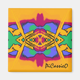 Colorful Geo Diamond Design Magnet
