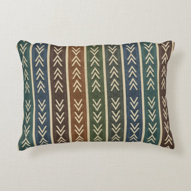 Colorful Geo Mud Cloth Accent Kussen (Voorkant)