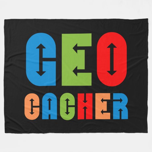 Colorful Geocacher Arrows Fleece Deken (Voorkant (Horizontaal))