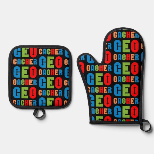 Colorful Geocacher Arrows Ovenwant & Pannenlap Set (Voorkant)