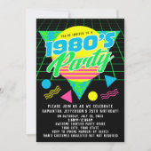 Colorful Geometric 1980s Retro 80s Birthday Party Kaart (Voorkant)
