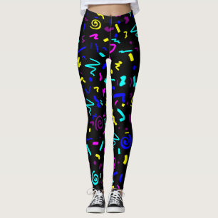 Colorful Geometric 80s Geïnspireerd Casual en wer Leggings