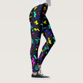 Colorful Geometric 80s Geïnspireerd Casual en werk Leggings (Rechts)