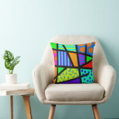 Colorful Geometric 80s Memphis Design Kussen (Stoel)