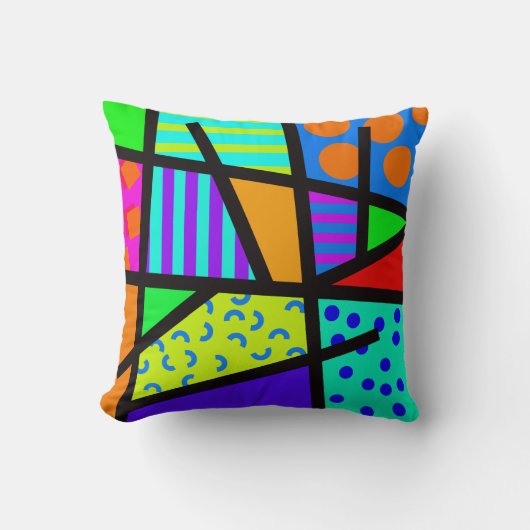 Colorful Geometric 80s Memphis Design Kussen (Voorkant)