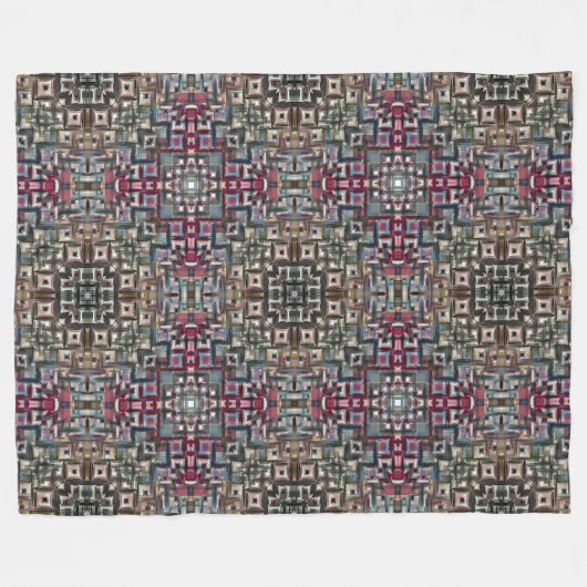 Colorful Geometric Abstract Fleece Deken (Voorkant (Horizontaal))