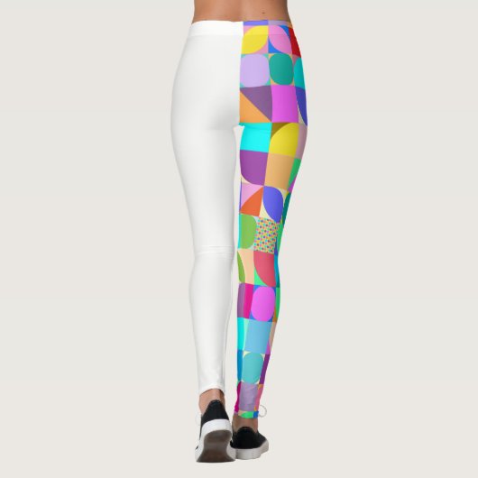 Colorful Geometric Abstract Fun Graphic Cool Leggings (Achterkant)