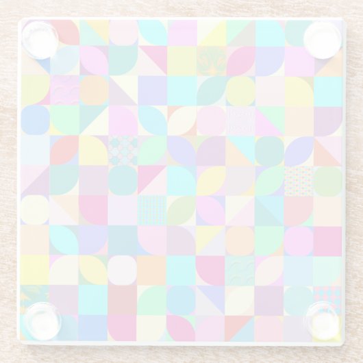 Colorful Geometric Abstract Fun Graphic Glazen Onderzetter (Achterkant)